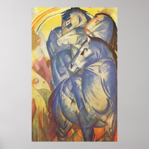 Affiche Franz Marc - Tour des Chevaux Bleus 1913 Equestre