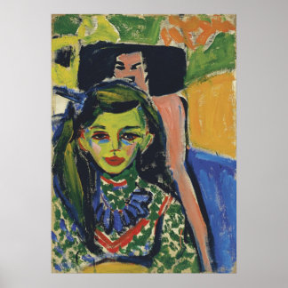 Affiche Franzi devant une chaise sculptée