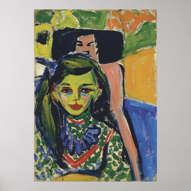 Affiche Franzi devant une chaise sculptée (Devant)