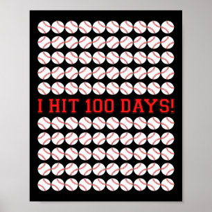 Affiche Frappe 100 Jours De Baseball Scolaire 100E Jour Ca