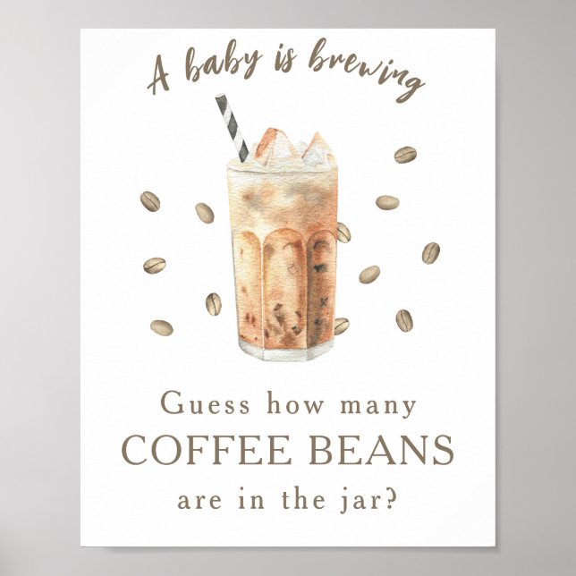 Affiche Frappe Café - Combien de grains de café (Devant)