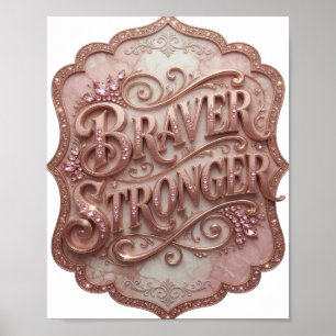Affiche Frappe Or PLUS COURAGEUX PLUS FORT