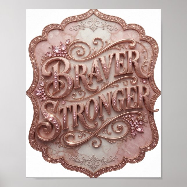 Affiche Frappe Or PLUS COURAGEUX PLUS FORT (Devant)