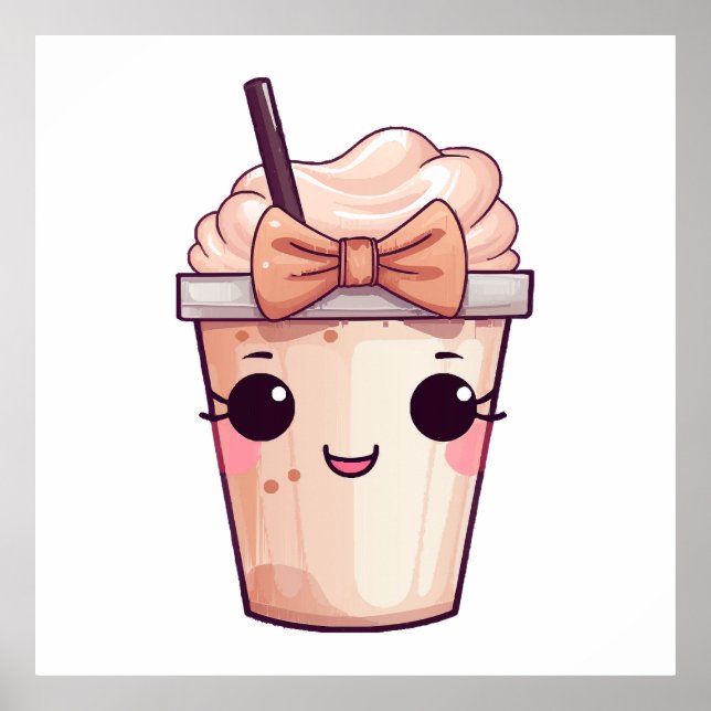 Affiche Frappe Sourire Kawaii (Devant)