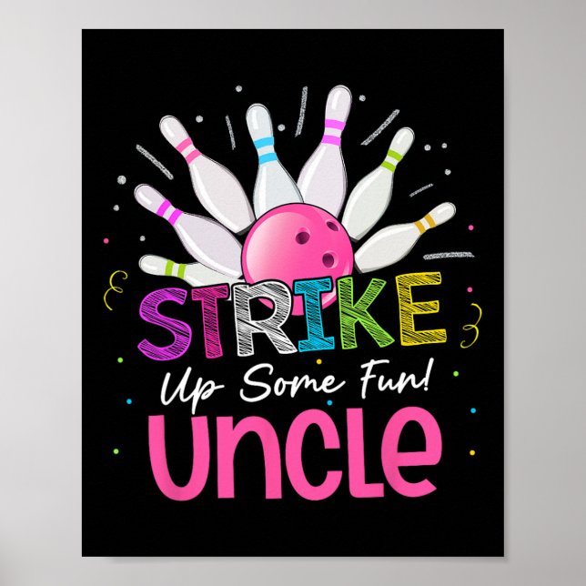 Affiche Frappe Un Oncle Amusant Du Bol Fille Anniversaire (Devant)