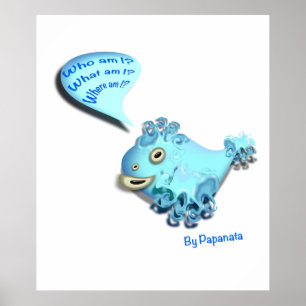 Affiche frappée, bande dessinée, autocollante, qui suis-je