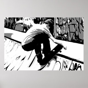 Affiche Frapper la rampe - Skateboardeur