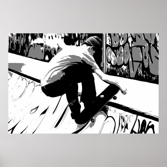 Affiche Frapper la rampe - Skateboardeur (Devant)