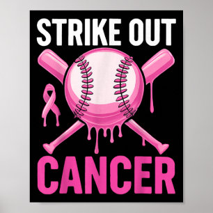 Affiche Frapper le cancer Baseball de sensibilisation au c