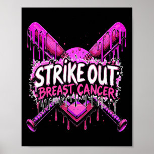 Affiche Frapper le cancer du sein Baseball Softball Drip H