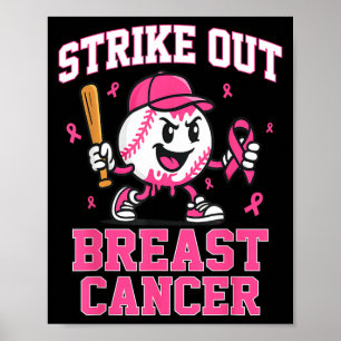 Affiche Frapper le cancer du sein Crème glacée baseball qu
