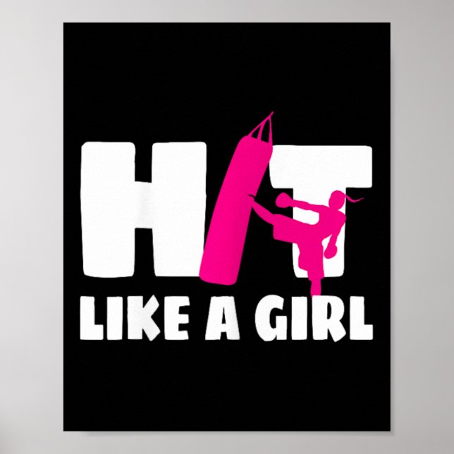 Affiche Frappez comme une fille de kick-boxing arts martia (Devant)
