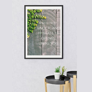 Affiche Frappez Et La Porte Ouvre Le Verset Bible KJV
