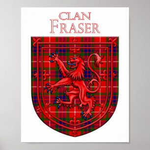 Affiche Fraser Tartan Scottish Plaid Lion Rampant