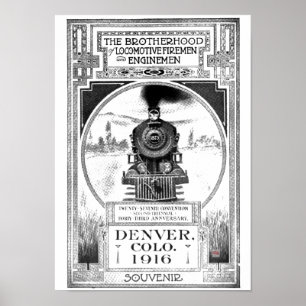 Affiche Fraternité des pompiers de Locomotive et des ingén