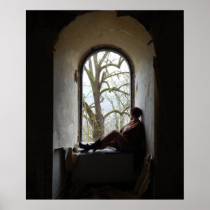 Affiche frau am fenster