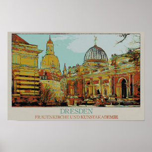 Affiche Frauenkirche et Académie des Beaux-Arts de Dresde