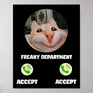 Affiche Freaky Chat Appelez Mème Drôle Humour Tee