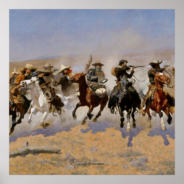 Affiche Frederic Remington Art Occidental "Dash Pour Le Ti (Devant)