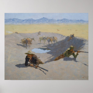Affiche Frederic Remington - combat pour le point d'eau