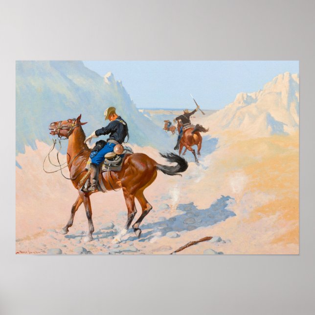 Affiche Frederic Remington - The Advance-Guard ou The Mil (Devant)