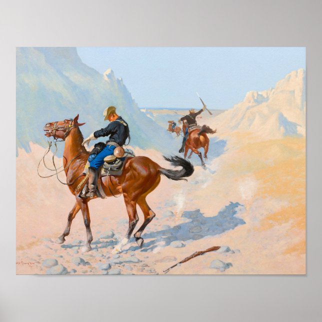 Affiche Frederic Remington - The Advance-Guard ou The Mil (Devant)
