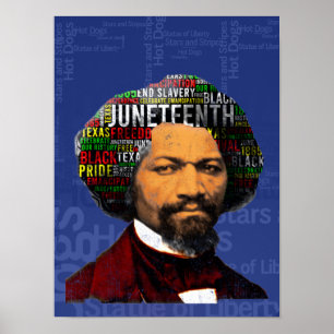 Affiche Frederick Douglass c1860s, Junetten Word Cloud