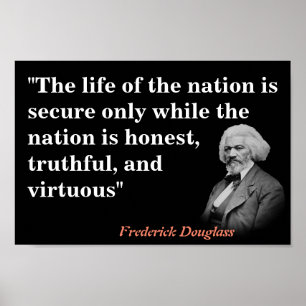 Affiche Frederick Douglass Citation sur la vie de la natio