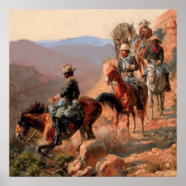 Affiche Frederick Remington “With the 10th Cavalry" (Devant)