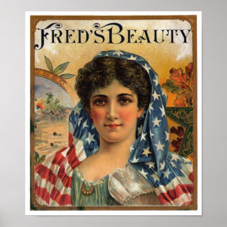 Affiche Fred's Beauty Cigar Étiquette