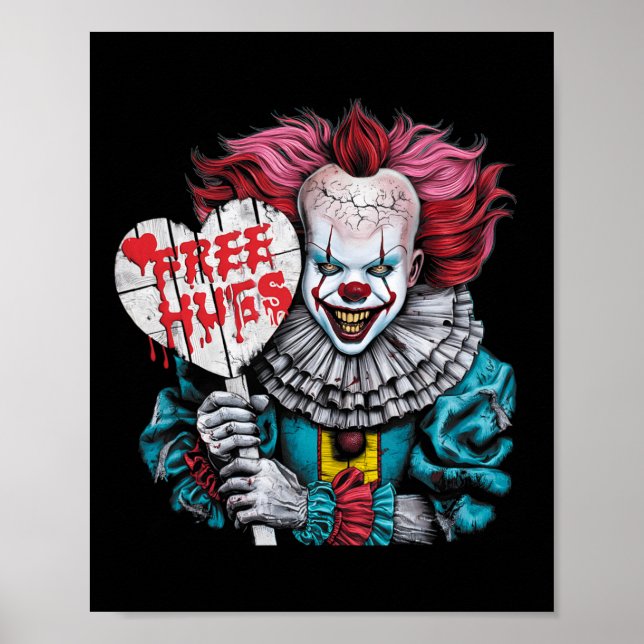 Affiche Free A Hugs Scary Clown Character Valentine Hallow (Devant)