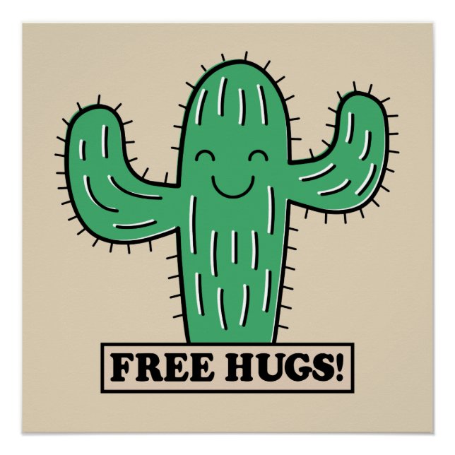 Affiche Free Cactus Hugs (Devant)