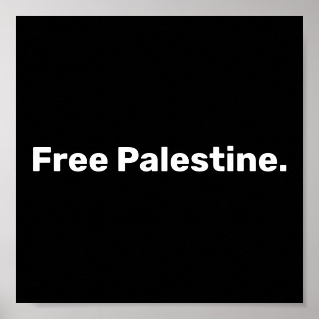 Affiche Free Palestine simple texte soutenant Gaza (Devant)