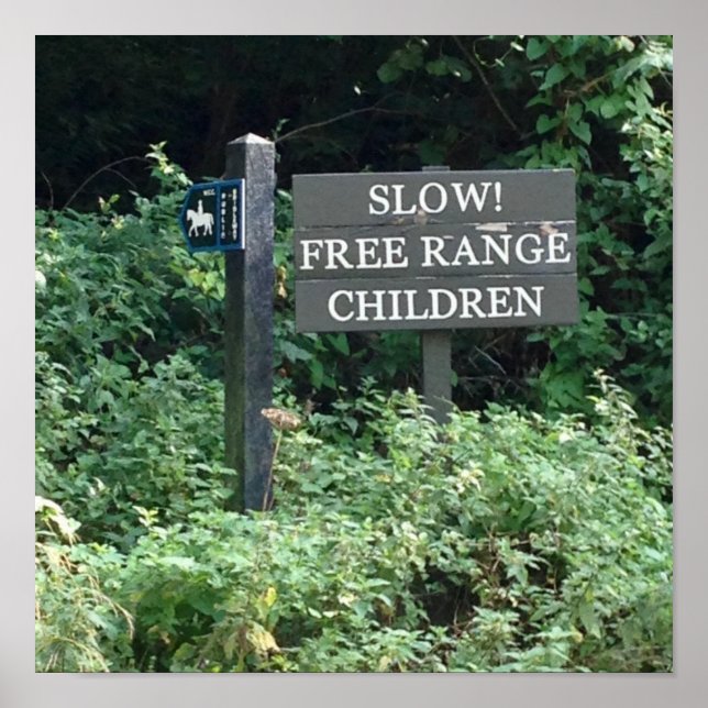 Affiche Free Range Children sign, fun (Devant)