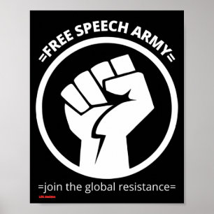 affiche "FREE SPEECH ARMY"