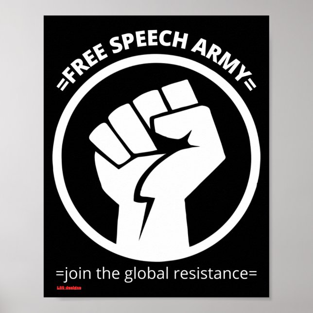 affiche "FREE SPEECH ARMY" (Devant)