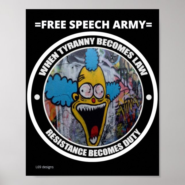 affiche "FREE SPEECH ARMY 3" (Devant)