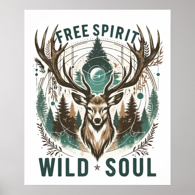 Affiche Free Spirit - Wild Soul Stag (Devant)