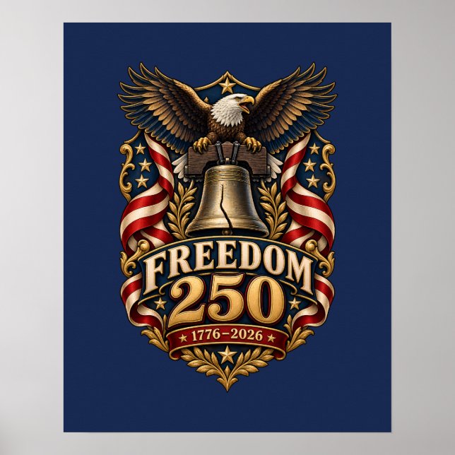 Affiche Freedom 250 Liberty Bell Eagle Navy (Devant)