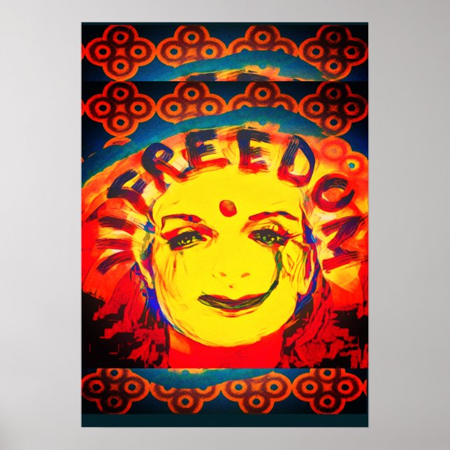 Affiche Freedom Face souriante jaune (Devant)