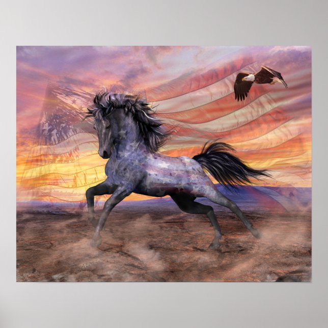 Affiche Freedom Mustang 20"x16" Value, Matte - voir les op (Devant)