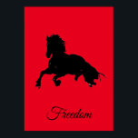 Affiche Freedom Red Black Horse Pop Art<br><div class="desc">Chevaux sauvages oeuvres d'art numériques,  peintures,  images et images</div>