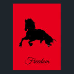 Affiche Freedom Red Black Horse Pop Art<br><div class="desc">Chevaux sauvages oeuvres d'art numériques,  peintures,  images et images</div>