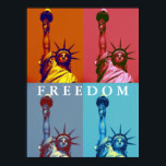 Affiche Freedom Statue of Liberty Pop Art<br><div class="desc">États-Unis d'Amérique Symbole National Statues,  Monuments et Bâtiments - Statue de la Liberté Pop Art Style Black & White Poster</div>
