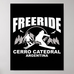 Affiche Freeride Ski Cerro Catedral Argentine