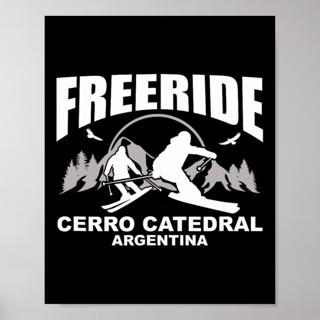 Affiche Freeride Ski Cerro Catedral Argentine (Devant)