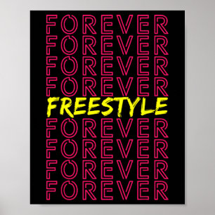 Affiche Freestyle Forever 80s Retro Concert Party Vintage