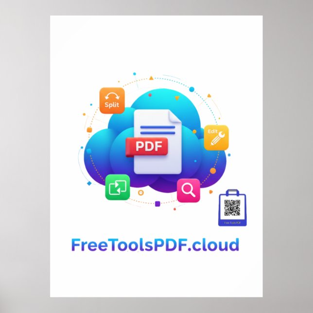 Affiche FreeToolsPDF – Un pouvoir numérique amusant sur vo (Devant)