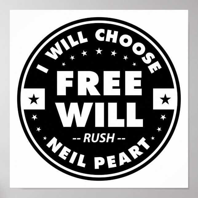 Affiche Freewill, citation motivante (Devant)