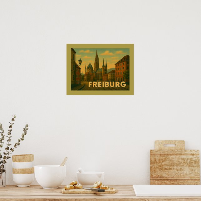 Affiche Freiburg Allemagne Ville Art (Cuisine)